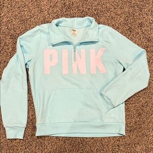 Light Blue PINK Quarter-Zip Sweatshirt